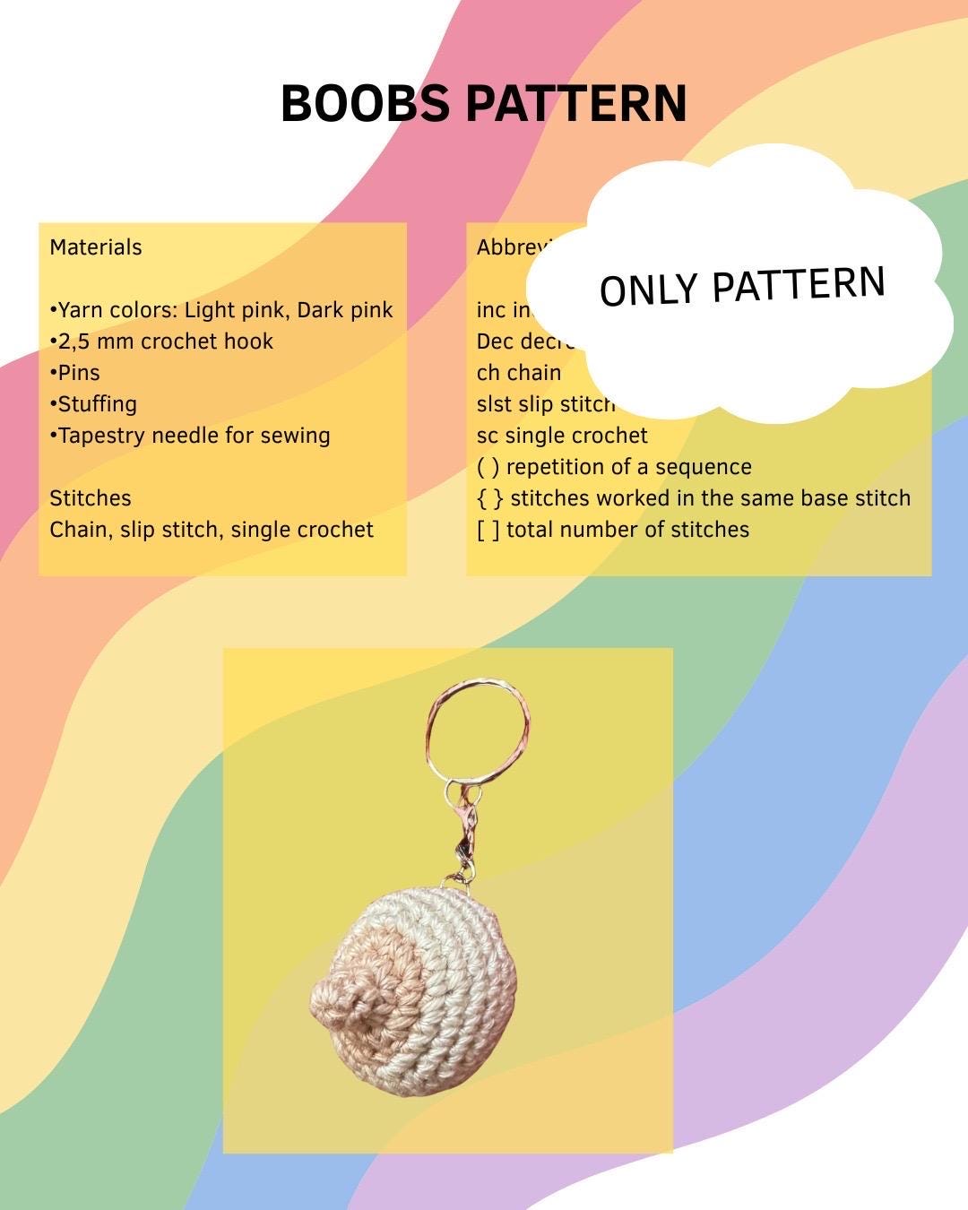 pattern per realizzazione tette amigurumi